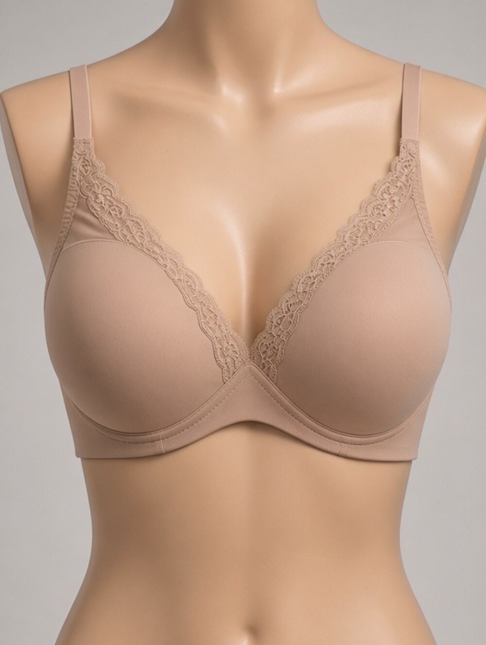 NWT Warner's Tan/Nude Lace Escape Wirefree T-Shirt Bra 38B Style RM3631A